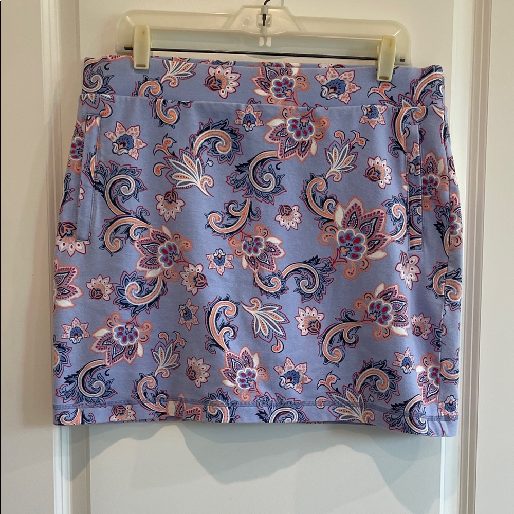 Floral Paisley Women's Skort Skirt - Purple